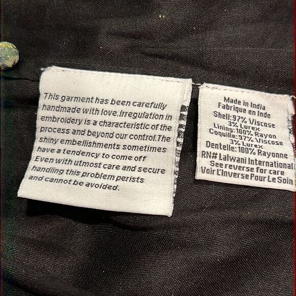 NWT Rococo Sand Flora Floral Handmade High Low Maxi Metallic Thread Dress Large - Picture 12 of 16